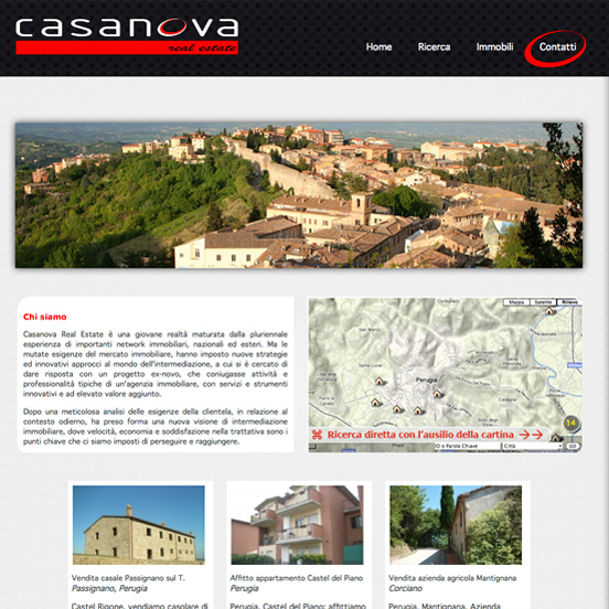 creazione sito internet per Casanova Real Estate